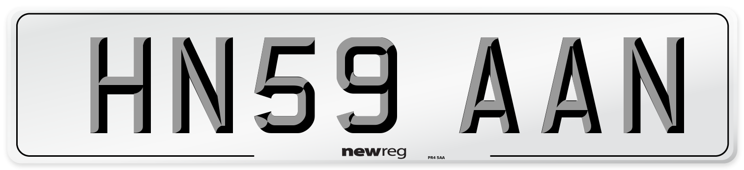 HN59 AAN Number Plate from New Reg
